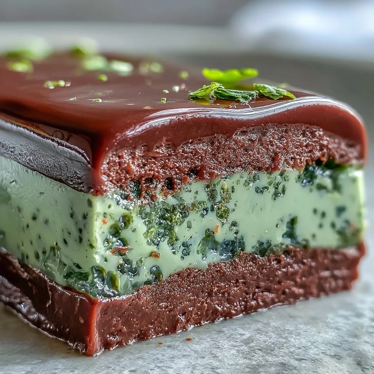 KÜNSTLICHER JAPANISCHER ROTER BOHNENGELEE MIT MATCHA-SCHICHT, EIN WUNDERSCHÖN GESCHICHTETES, VEGETARISCHES DESSERT.