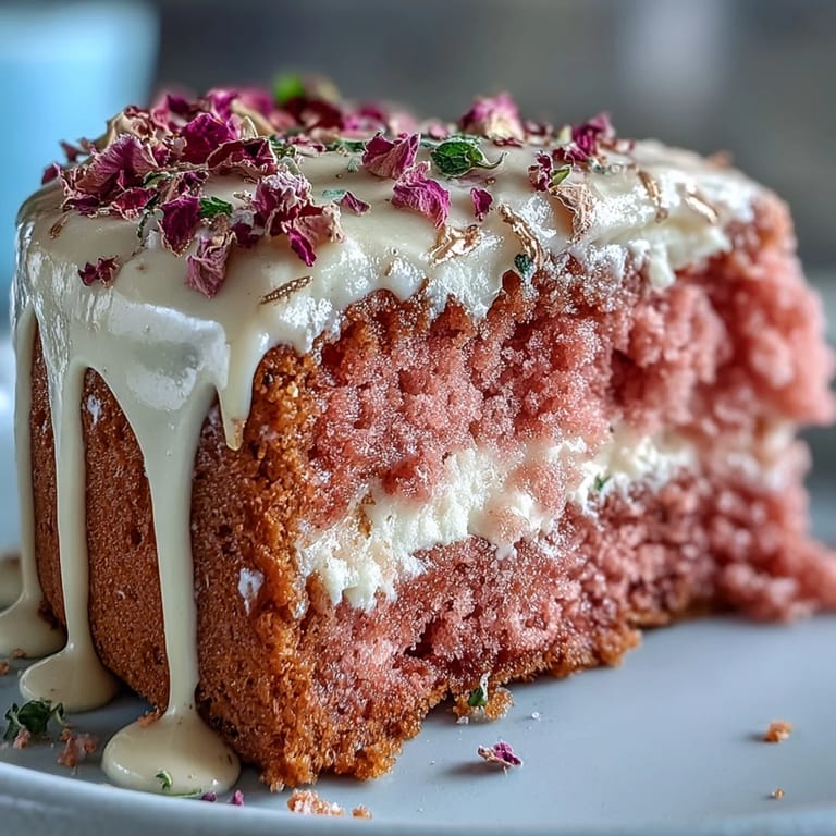 1. Eleganter Rosé-Velvet-Kuchen mit Gold-Drip – perfekt für eine stilvolle Hochzeitsdusche.  