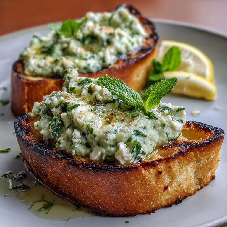 3. Fava-Bohnen-Minze-Paste auf rauchigem Sauerteigbrot – farbenfroh, frisch und perfekt für einen italienischen Aperitif.