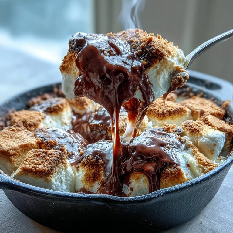 Gegrillter S'mores Dip für den 4. Juli, perfekt zum Dippen mit Graham Crackern.