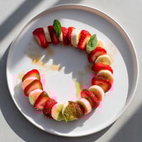 A plate of fresh Banana Strawberry Candy Cane: A cheerful holiday snack, beautifully arranged.