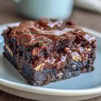 1. Reichhaltige Brownies mit cremigen Erdnussbutter-Täfelchen, gebacken in einer Form für ein unwiderstehliches Dessert.  